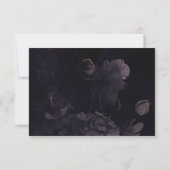 Paarse Floral Gothic Moody Bohemian Wedding RSVP Kaartje (Achterkant)
