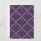 Paarse Floral Gothic Skulls Bridesmaids Luncheon Kaart (Achterkant)