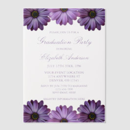 Paarse Floral Graduation Party Vellum Uitnodigingen