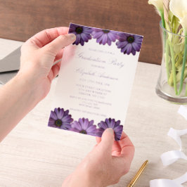 Paarse Floral Graduation Party Vellum Uitnodigingen