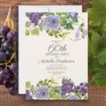 Paarse Floral Green Leaves 60th Birthday Kaart<br><div class="desc">Plum paars waterverf floral and green leaves on iory crème botanical garden 60th verjaardagsfeest uitnodiging. Neem contact met ons op voor hulp bij het aanpassen of aanpassen van producten.</div>