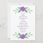 Paarse Floral Greenery Foliage Bachelorette Kaart (Voorkant)