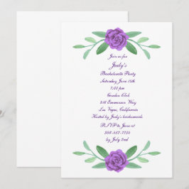 Paarse Floral Greenery Foliage Bachelorette Kaart
