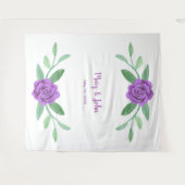 Paarse Floral Greenery Foliage Foto achtergrond Wandkleed (Voorkant (horizontaal))