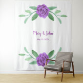 Paarse Floral Greenery Foliage Foto achtergrond Wandkleed (In situ)