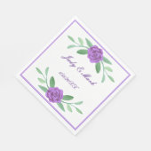 Paarse Floral Greenery Foliage Paper Napkins Servet (Hoek)
