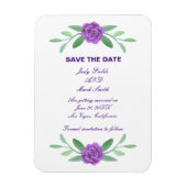 Paarse Floral Greenery Foliage Save the Date Magneet (Verticaal)