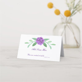 Paarse Floral Greenery Foliage Table Place Card Plaatskaartje