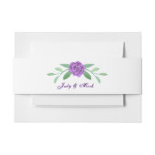 Paarse Floral Greenery Foliage Uitnodigingen Wikkel (Voorkant Voorbeeld)