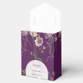 Paarse Floral Greenery Gold Arch Wedding Bedankdoosjes (Geopend)