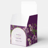 Paarse Floral Greenery Gold Arch Wedding Bedankdoosjes (Geopend)