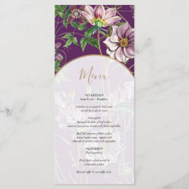 Paarse Floral Greenery Gold Arch Wedding Menu