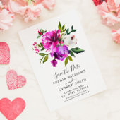 Paarse Floral & Greenery sparen de Uitnodiging van