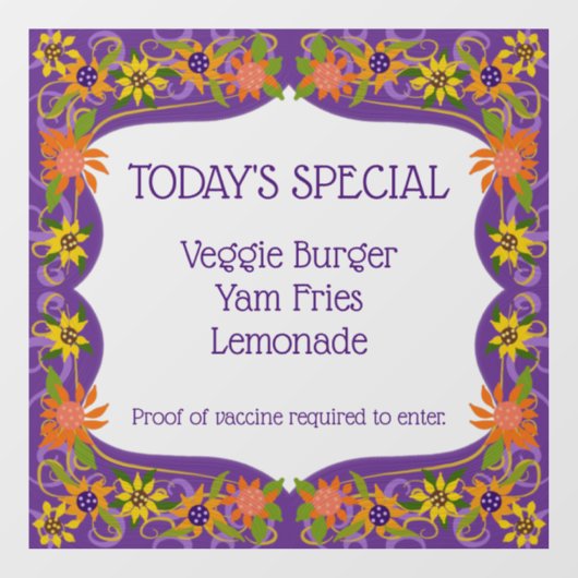  Paarse Floral-grens Raamsticker (Vel)