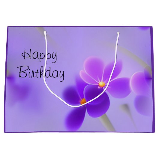 Paarse Floral Groot Cadeauzakje (Voorkant)