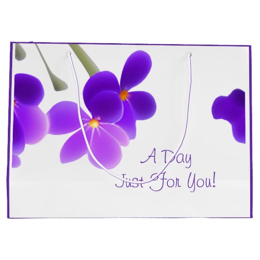 Paarse Floral Groot Cadeauzakje (Achterkant)