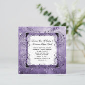 Paarse Floral Grunge Post Wedding Celebration Kaart (Staand voorkant)