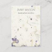 Paarse Floral Handmade Paper Texture 3 Earning Visitekaartje (Voorkant)