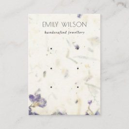 Paarse Floral Handmade Paper Texture 3 Earning Visitekaartje