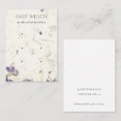 Paarse Floral Handmade Paper Texture 3 Earning Visitekaartje (Voorkant / Achterkant)