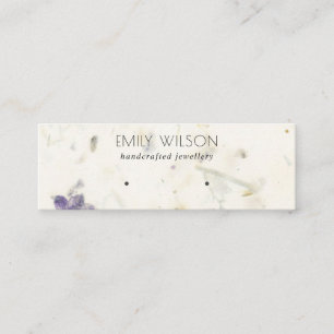 Paarse Floral Handmade Paper Texture Earning Mini Visitekaartje