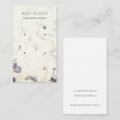 Paarse Floral Handmade Paper Texture Earning Visitekaartje (Voorkant / Achterkant)