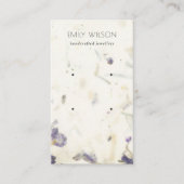 Paarse Floral Handmade Paper Texture Earning Visitekaartje (Voorkant)