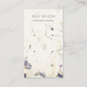 Paarse Floral Handmade Paper Texture Earning Visitekaartje