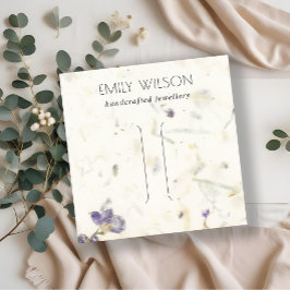 Paarse Floral Handmade Paper Texture Hair Clip Vierkante Visitekaartje