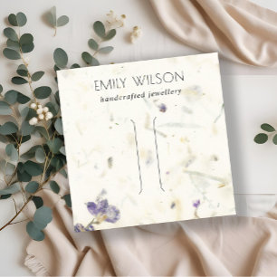 Paarse Floral Handmade Paper Texture Hair Clip Vierkante Visitekaartje