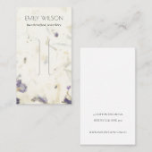 Paarse Floral Handmade Paper Texture Hair Clip Visitekaartje (Voorkant / Achterkant)