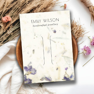 Paarse Floral Handmade Paper Texture Hair Clip Visitekaartje