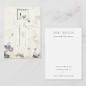 Paarse Floral Handmade Paper Texture Hair Clip Visitekaartje (Voorkant / Achterkant)