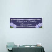 Paarse Floral Happy 90th Birthday Grandma Banner (Beurs)