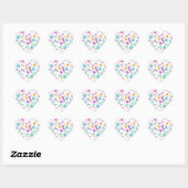 Paarse Floral Hart Sticker (Vel)