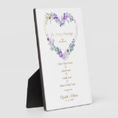 Paarse Floral hart voor liefdevol geheugen-weddens Fotoplaat (Zijkant)