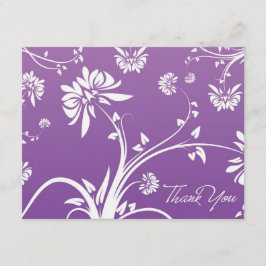 Paarse Floral Hartelijk dank Bedankkaart