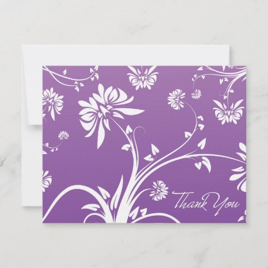 Paarse Floral Hartelijk dank Bedankkaart (Voorkant)