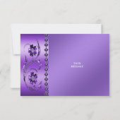 Paarse Floral Hartelijk dank Bedankkaart (Achterkant)