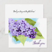 Paarse Floral Hartelijk dank Bedankkaart (Voorkant / Achterkant)