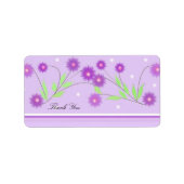 Paarse Floral Hartelijk dank Etiket (Voorkant)