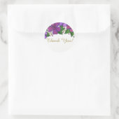 Paarse Floral Hartelijk dank Ronde Sticker (Tas)