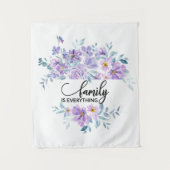 Paarse Floral Heart Bouquet | Gezinstoelagen Wandkleed (Voorkant)