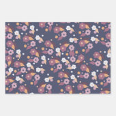 Paarse Floral Hearts Mix en Match Inpakpapier Vel (Voorkant)