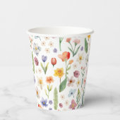 Paarse Floral Hedgehog Baby shower Cups – lokaal Papieren Bekers (Achterkant)