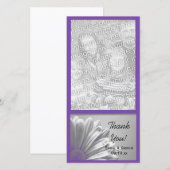 Paarse Floral Highlights Weddenschap Bedankkaart (Voorkant / Achterkant)