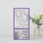 Paarse Floral Highlights Weddenschap Bedankkaart (Staand voorkant)