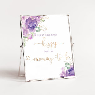 Paarse floral hoeveel kussen voor de moeder om te  poster