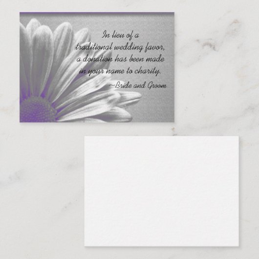 Paarse Floral hoogtepunten bruiloft liefdadigheids Informatiekaartje (Voorkant / Achterkant)