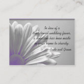 Paarse Floral hoogtepunten bruiloft liefdadigheids Informatiekaartje (Voorkant)